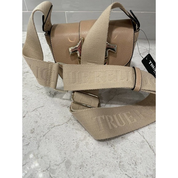 TRUE RELIGION $98 MSRP Crossbody Shoulder Bag Handbag Purse Tan Gold Hardware - Picture 10 of 10